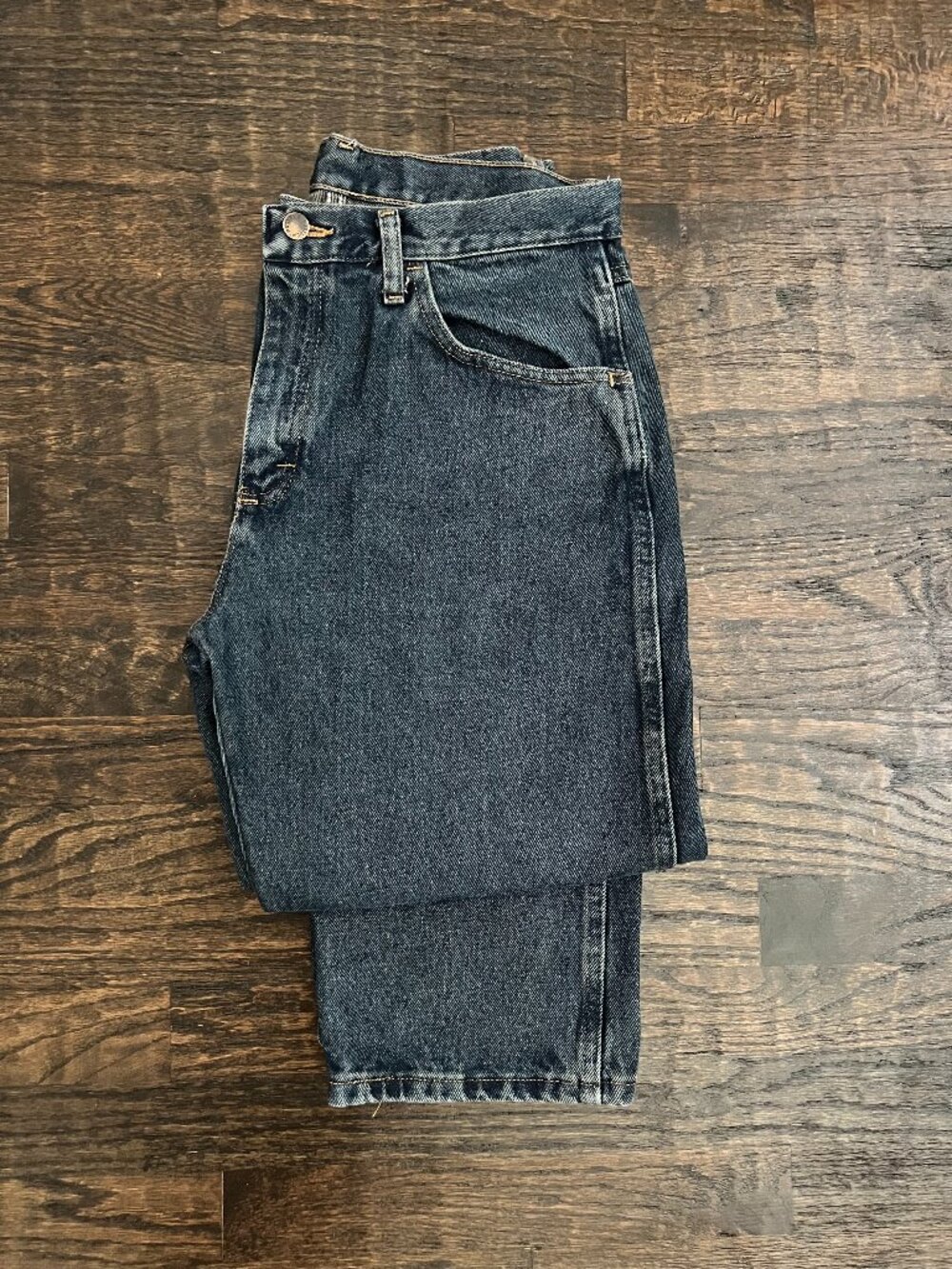 Vintage 90s Denim | Rustler Jeans Straight Leg | Dark/Medium Wash